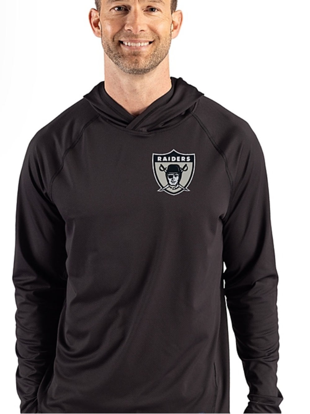 Riders by Nike Black Raiders Hooded Long-Sleeve Performance Top